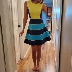 🤑4 for $60💞 Badgley Mischka colorblock teacup dress sz 2